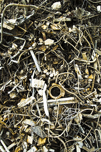 A heap of scrap metal. A heap of scrap metal.